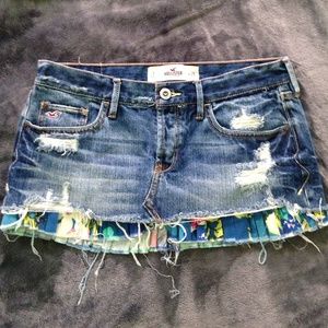Hollister mini jean skirt