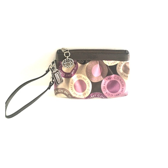 Purple/brown Coach wristlet