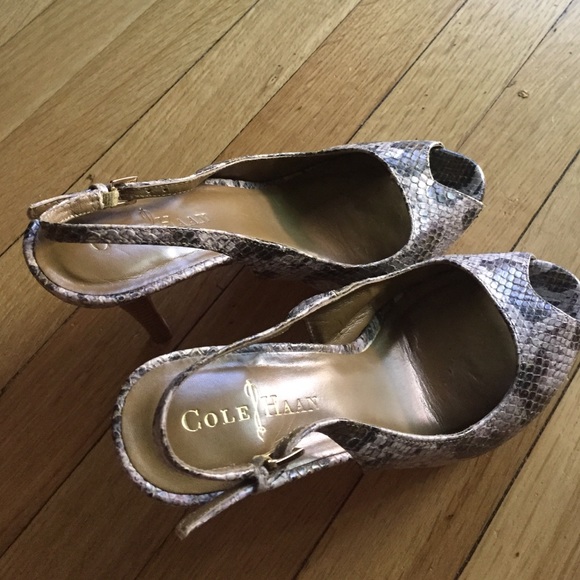 Cole Haan snake skin slingback