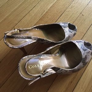 Cole Haan snake skin slingback