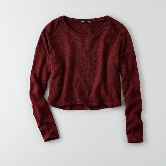 American Eagle Burgundy Crop Sweater FINAL PRICE