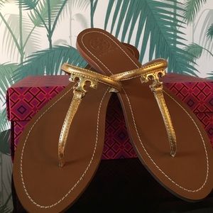 NWT and box! (Never worn) Gold T Logo Thong