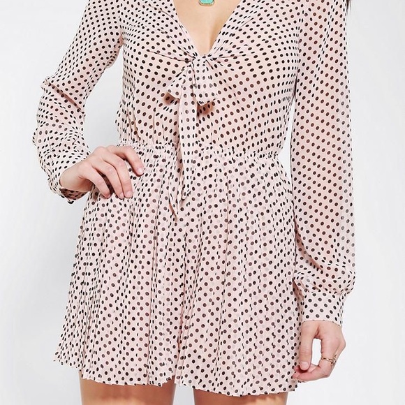 Pins and Needles pink polka dot romper