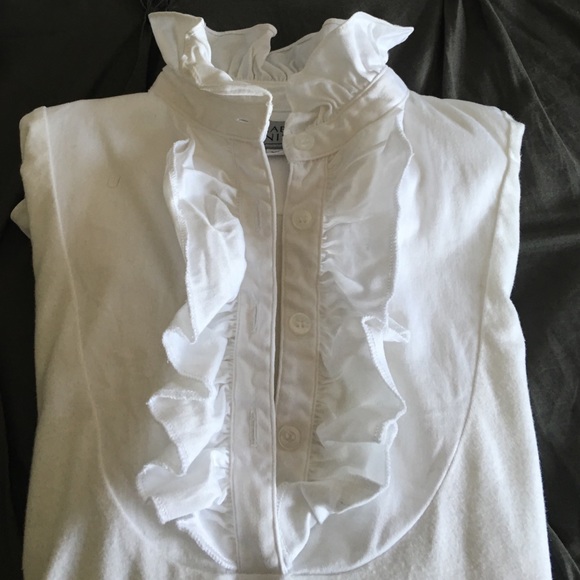 Elizabeth Daniel White Ruffle Long Sleeve