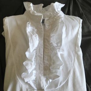 Elizabeth Daniel White Ruffle Long Sleeve