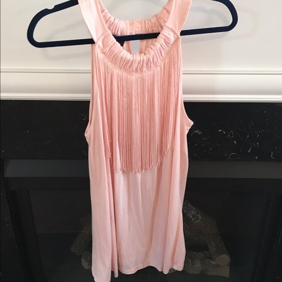 I.N.C pink tank top with fringe