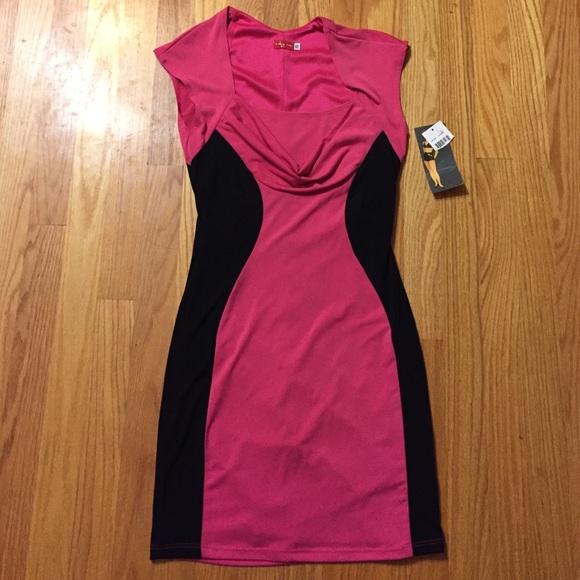 Dress hot pink and black