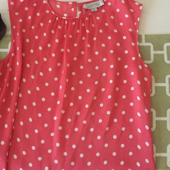 Super cute pink and white polka dot blouse