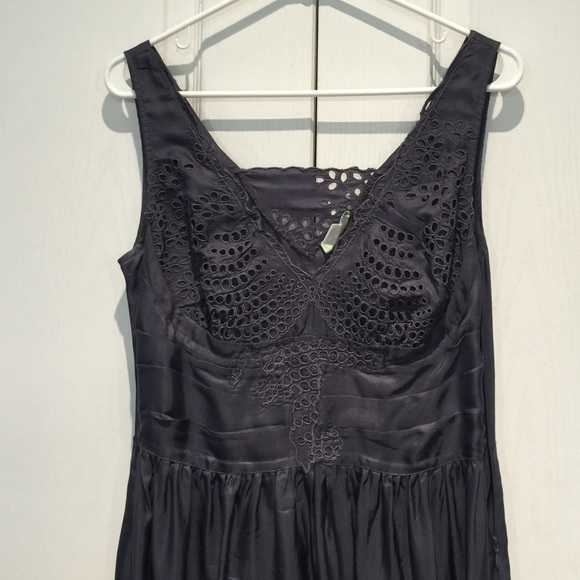 Silk gray dress with cutout detail