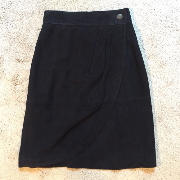 SOLD- Express Genuine Suede Wrap Skirt with Lining