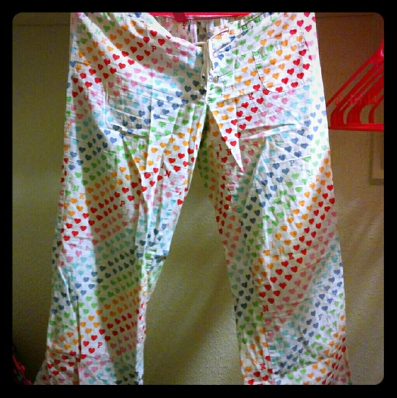 VS Pink Rainbow Heart Pajama Pants