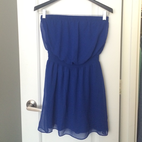 Strapless Blue Dress, Express, Size S