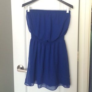 Strapless Blue Dress, Express, Size S