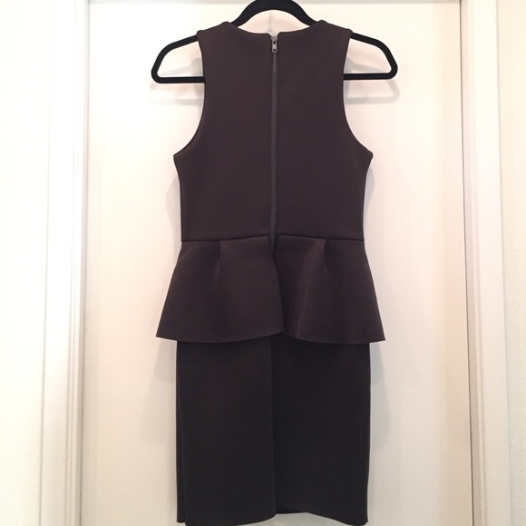 Scuba Style Peplum Dress with Exposed Back Zip - Picture 2 of 4