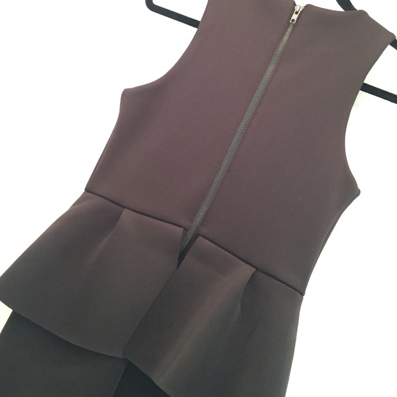 Scuba Style Peplum Dress with Exposed Back Zip - Picture 3 of 4