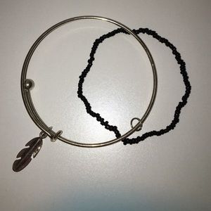 2 beautiful black and silver bracelets