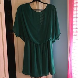 Teal dress with back cutout