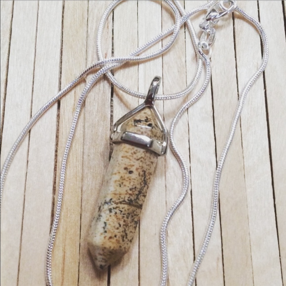 Marble Stone Charm Silver Charm