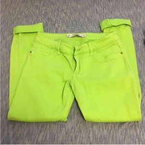Abercrombie and Fitch Lime Green Skinny Jeans
