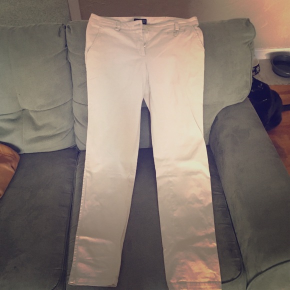 Cream colored straight leg Armani pants