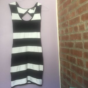 Black and white striped Guess dress.