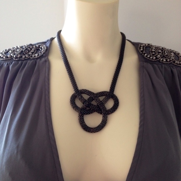 Simple Black Braided Necklace