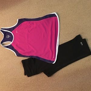 Nike workout tank with running right capris