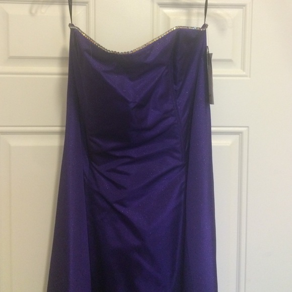 Jessica McClintock strapless purple gown NWT