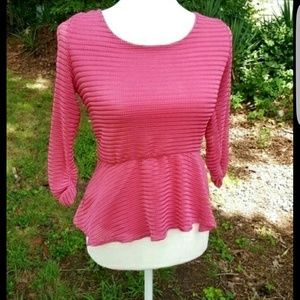 Pink Eyelet Peplum Top Pink Eyelet Peplum Top