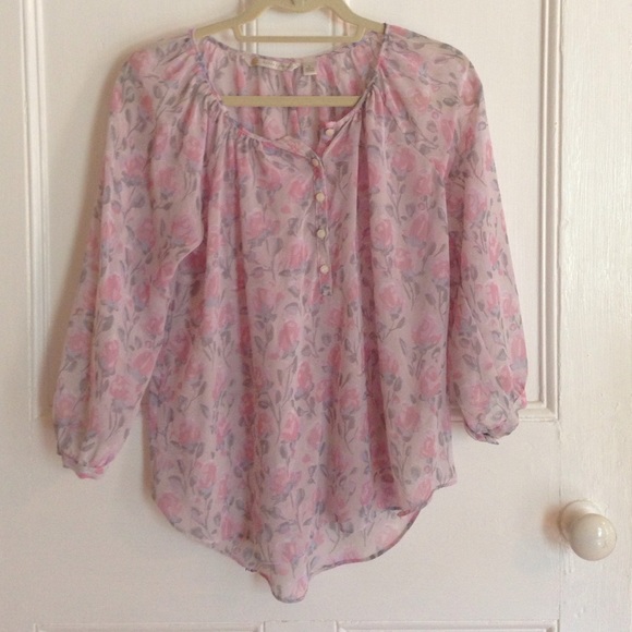 Lauren Conrad flowy floral blouse