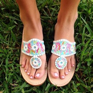 Hand painted Lilly Pulitzer Jack Rogers