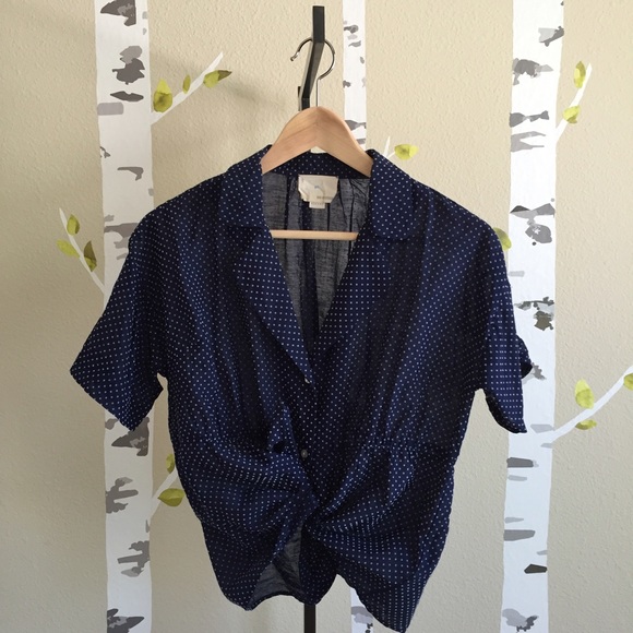 Band of Outsiders Polka Dot Blouse Perfect to Tie!