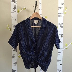 Band of Outsiders Polka Dot Blouse Perfect to Tie!