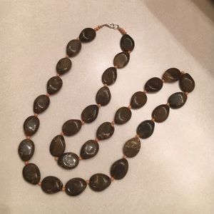 Brown Long Stone Style necklace