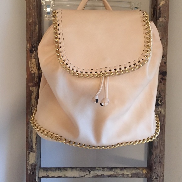 Butter yellow backpack purse