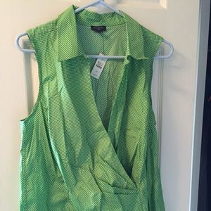Talbots Women faux wrap shirt