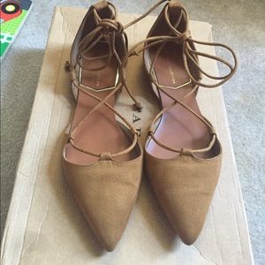 Zara Dorsey suede lace up flats