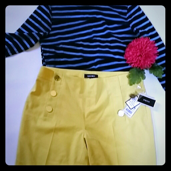 Nine West lined NWT Lemon Sailor Pants 10