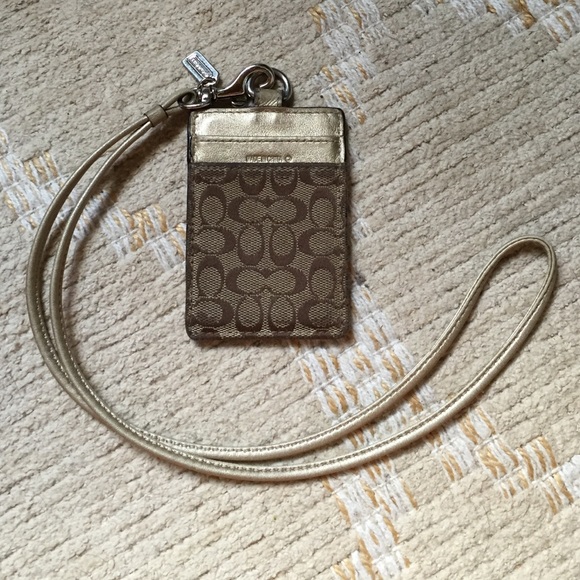 Coach lanyard with card slots