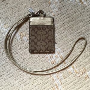 Coach lanyard with card slots