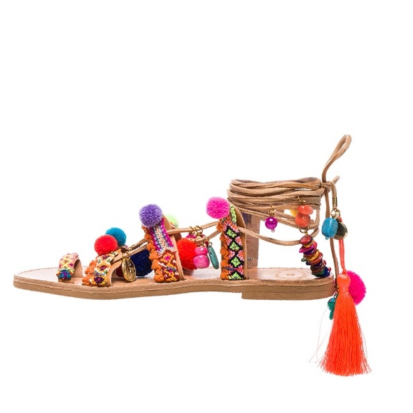 Eliana Linardaki POM POM sandals - Picture 2 of 4