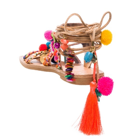 Eliana Linardaki POM POM sandals - Picture 3 of 4