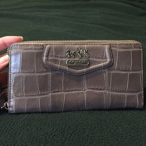 Coach Crocodile Accordion Wallet