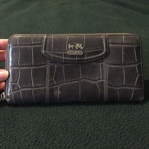 Coach Crocodile Accordion Wallet