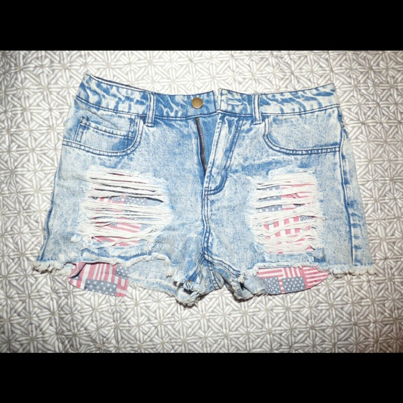 Forever 21 High Waisted American Shorts