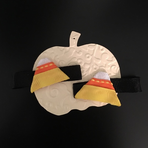 Candy corn hair clips