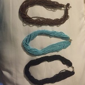 Trio of beaded necklaces