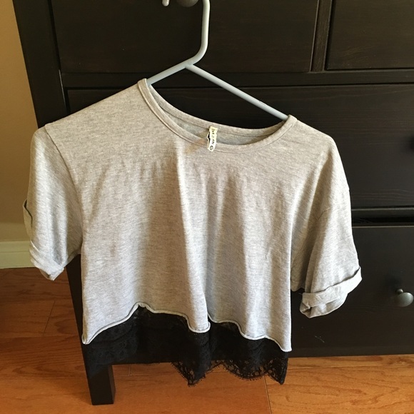 LF Emma and Sam Lace Crop Tee
