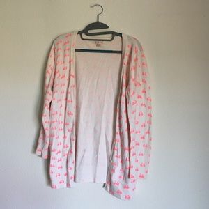 Cream and hot pink super stretchy bicycle cardigan