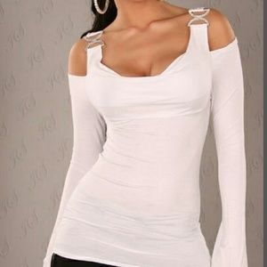 Rhinestone Double-C Buckles Long Sleeves Shirt